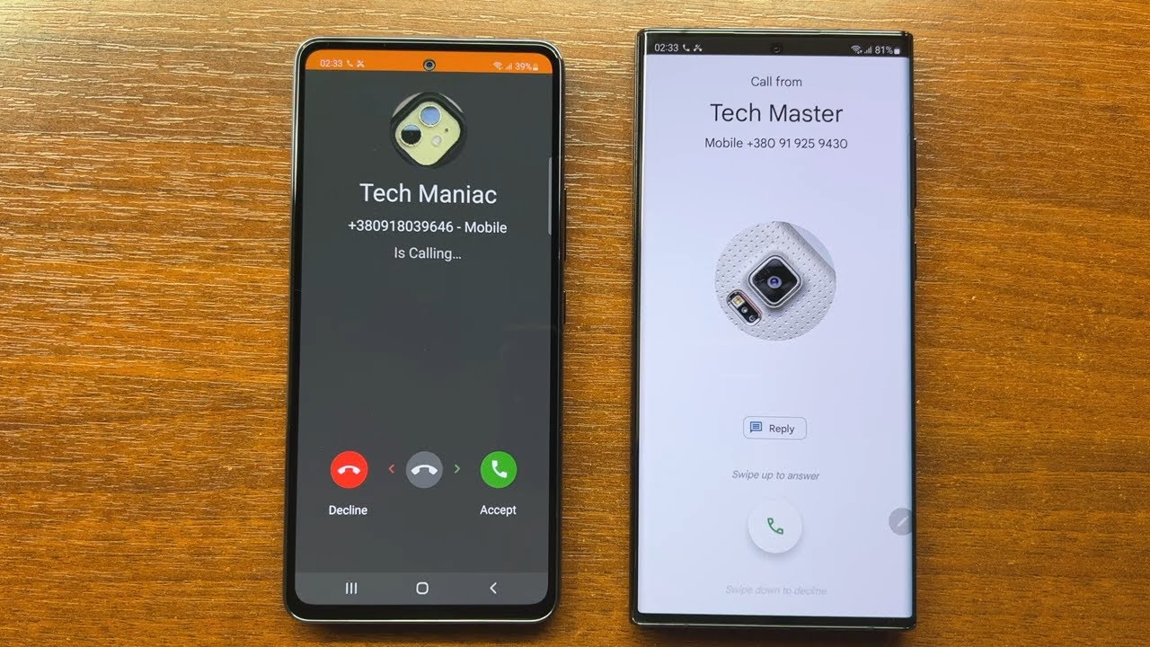 Incoming Call: Samsung A53 with Simple Dialer App vs Samsung S22 Ultra with Google Dialer App