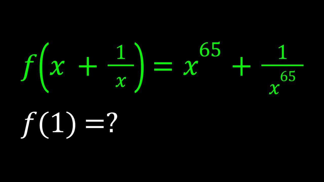 Evaluating f(x+1/x)=x^65+1/x^65