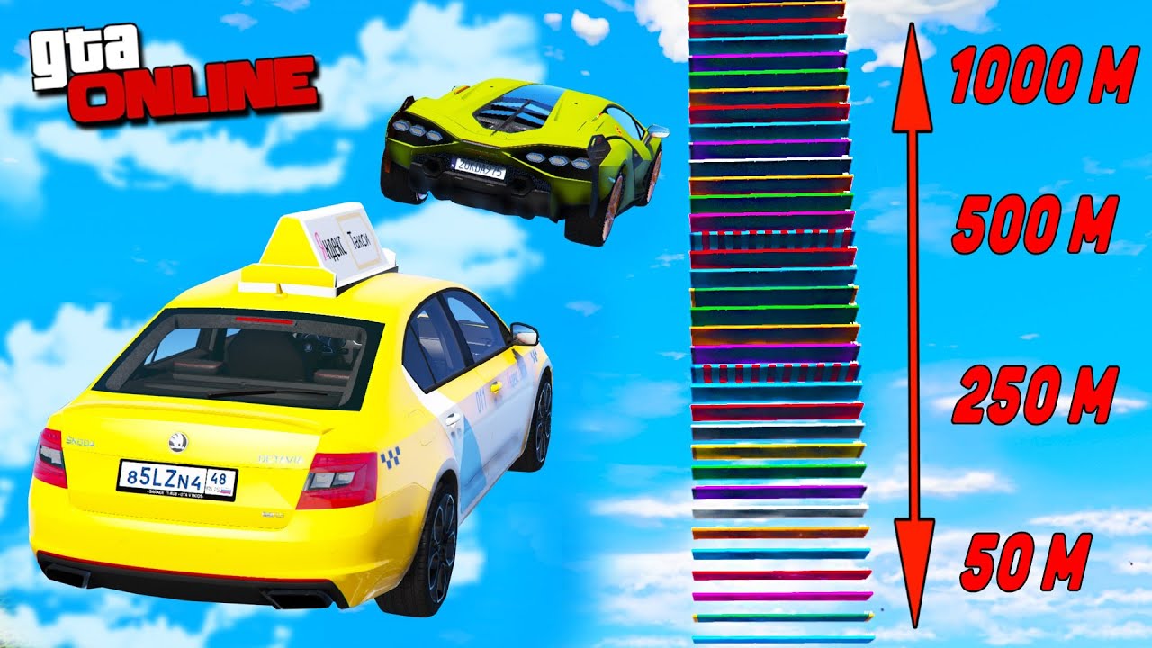 ПСИХ ТАКСИСТ! КАК ДАЛЕКО В ВЫСОТУ УЛЕТИТ ЧИТ ТАЧКА С ТРАМПЛИНА В ГТА 5 МОДЫ! ОБЗОР МОДА В GTA 5!