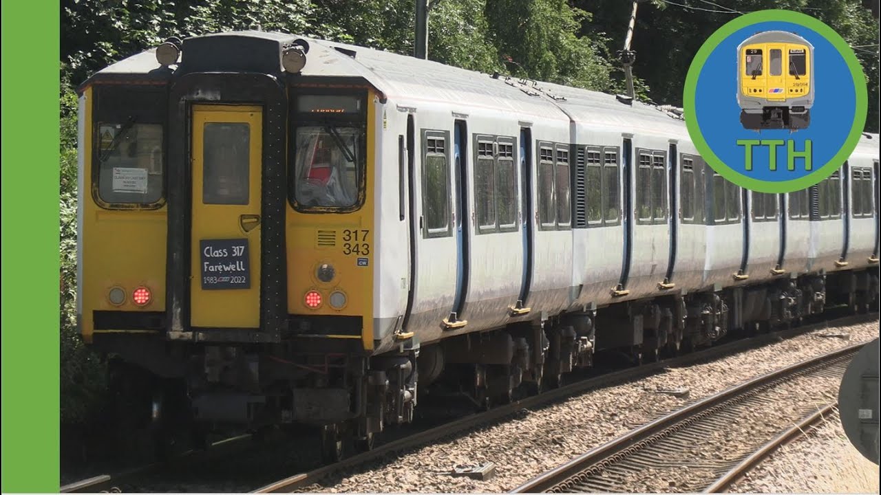 Class 317 departs St Margarets - Last day of the Class 317s