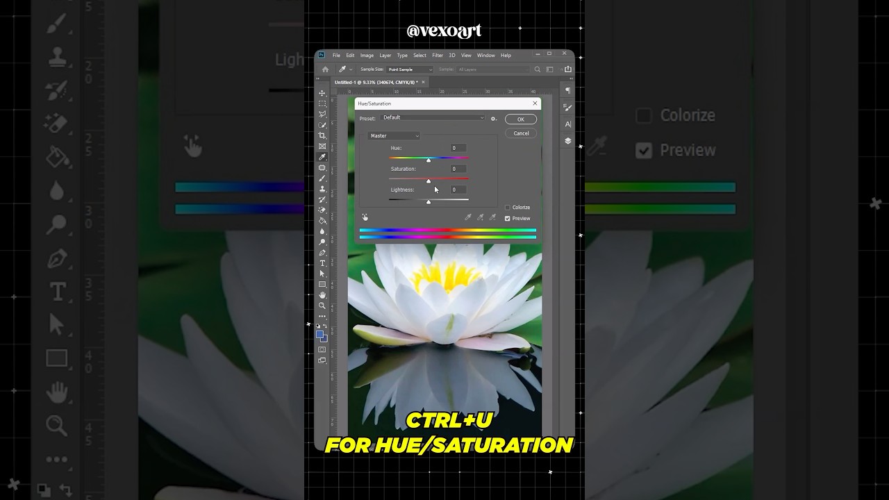 Ctrl + U in Photoshop | Hue & Saturation Shortcut for Fast Color Control | graphic design 