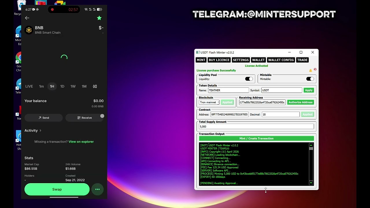 How to mint usdt bep20 #viral #mint #token #minter 
