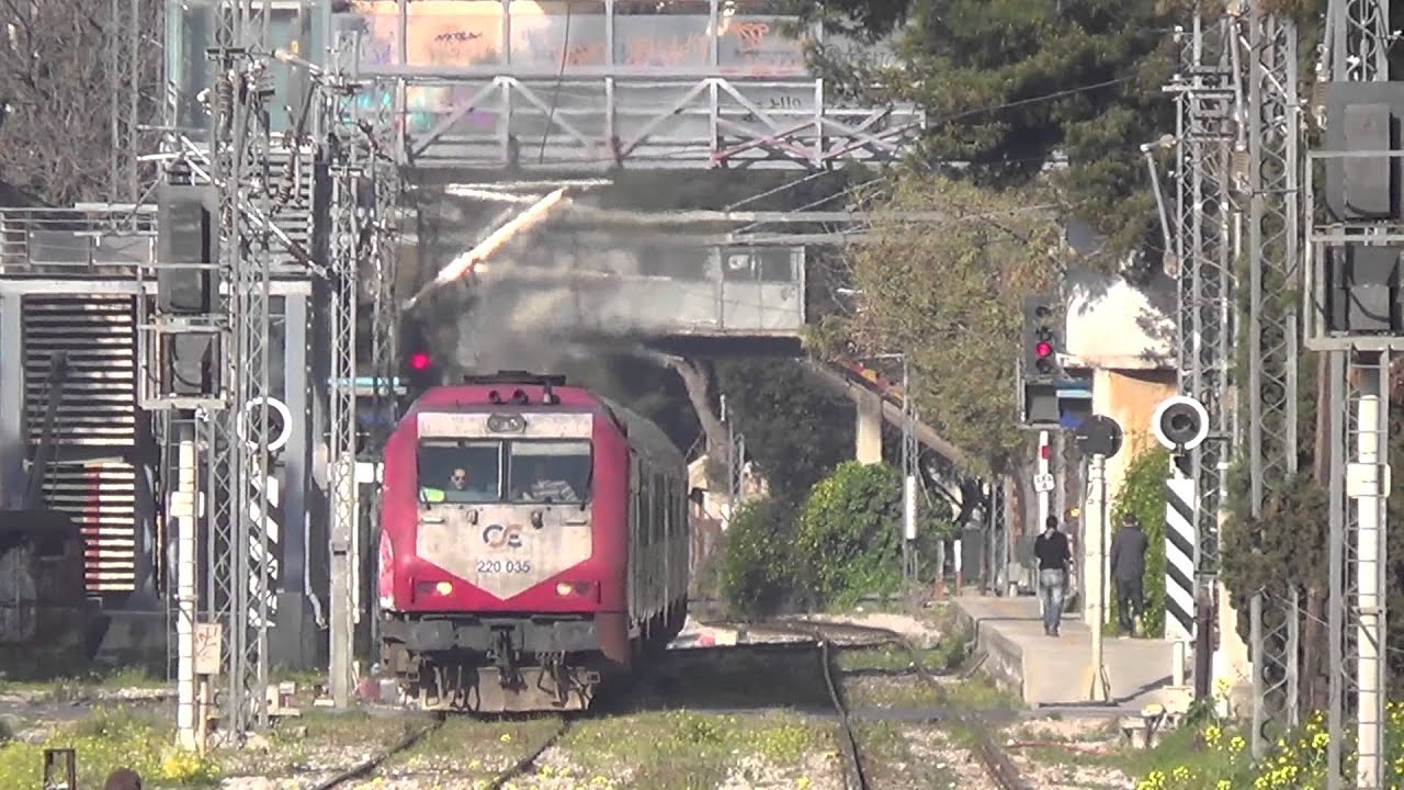 Greek commuter & regional trains at Aharne station (23/03/14)