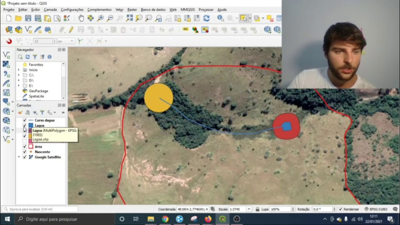 Delimitar APPs no QGIS - Nascentes, rios e lagoas. Novo código florestal