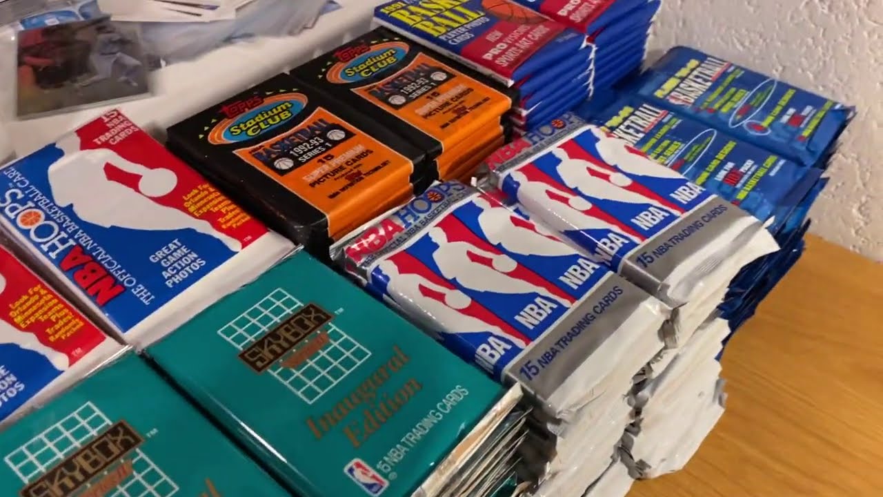 ASMR: Vintage Basketball Pack Variety Box!  And gum chewing.