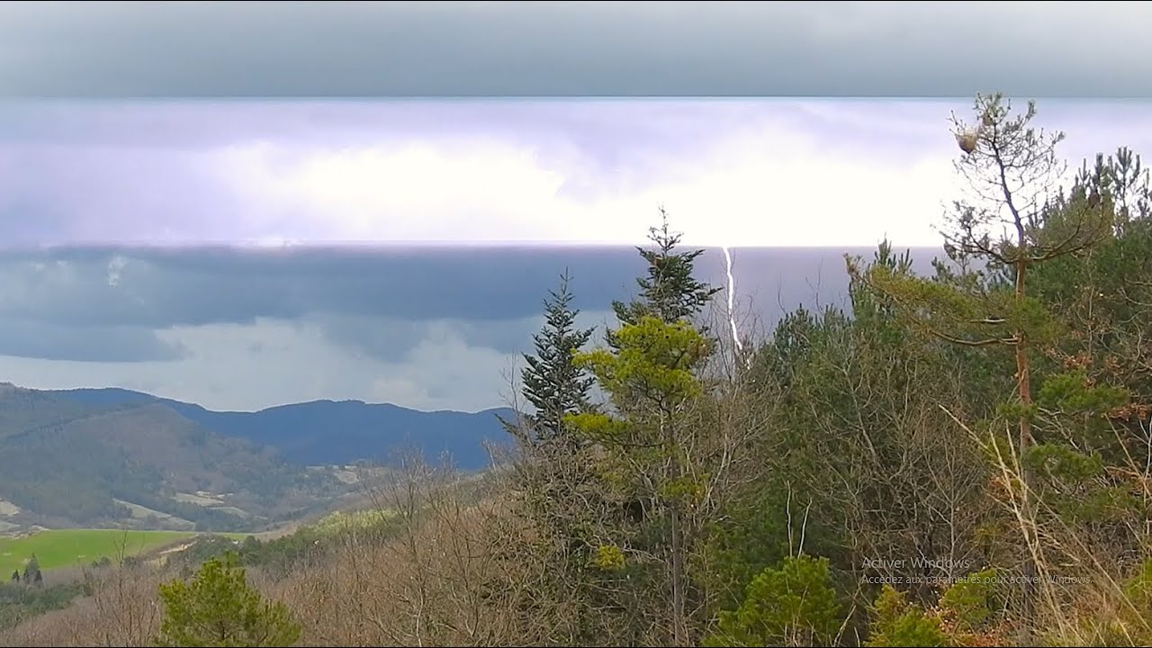 ORAGE  Pays Cathare 22 Mars 2025  / Ste colombe sur l'Hers /⚡