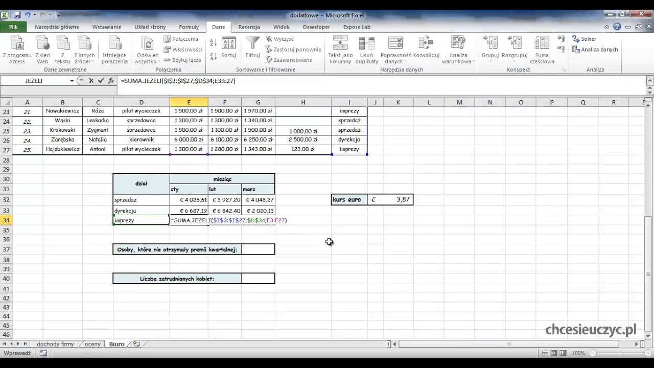 Kurs Microsoft Excel Średniozaawansowany [lekcja#30] - Zadanie 3