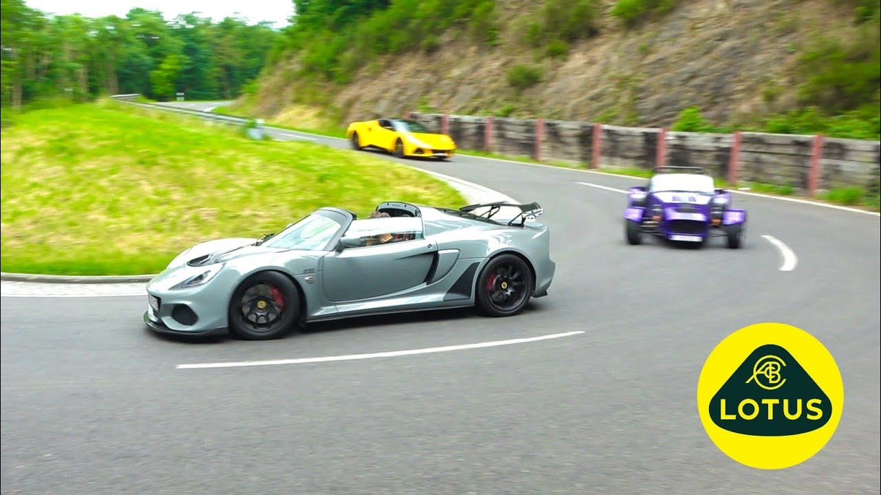 Lotus sportscars accelerating on WINDING ROADS! Exige GT3, Evora GT410, Elise 250 CUP, Exige 420,...