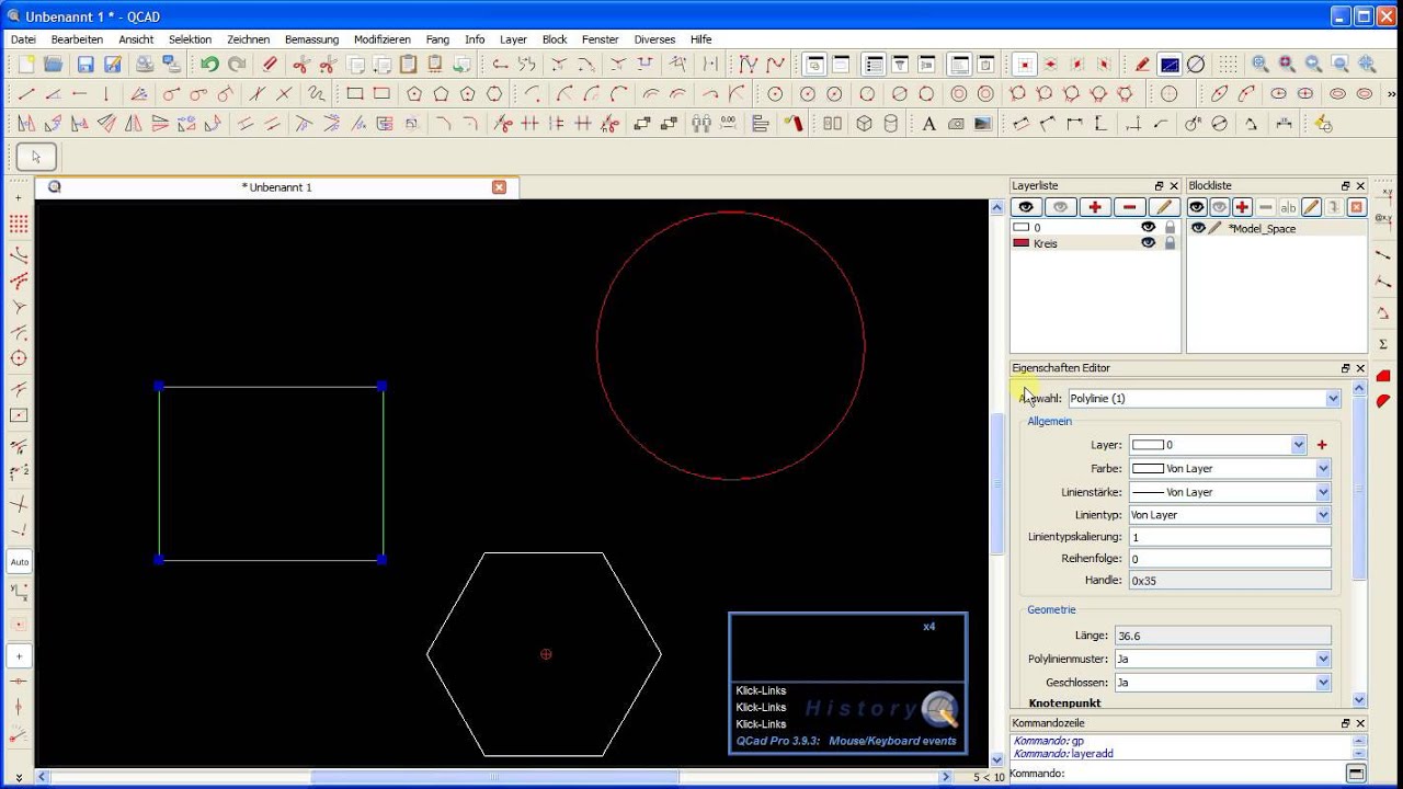 QCad How-to: Elemente auf NEUEN Layer verschieben