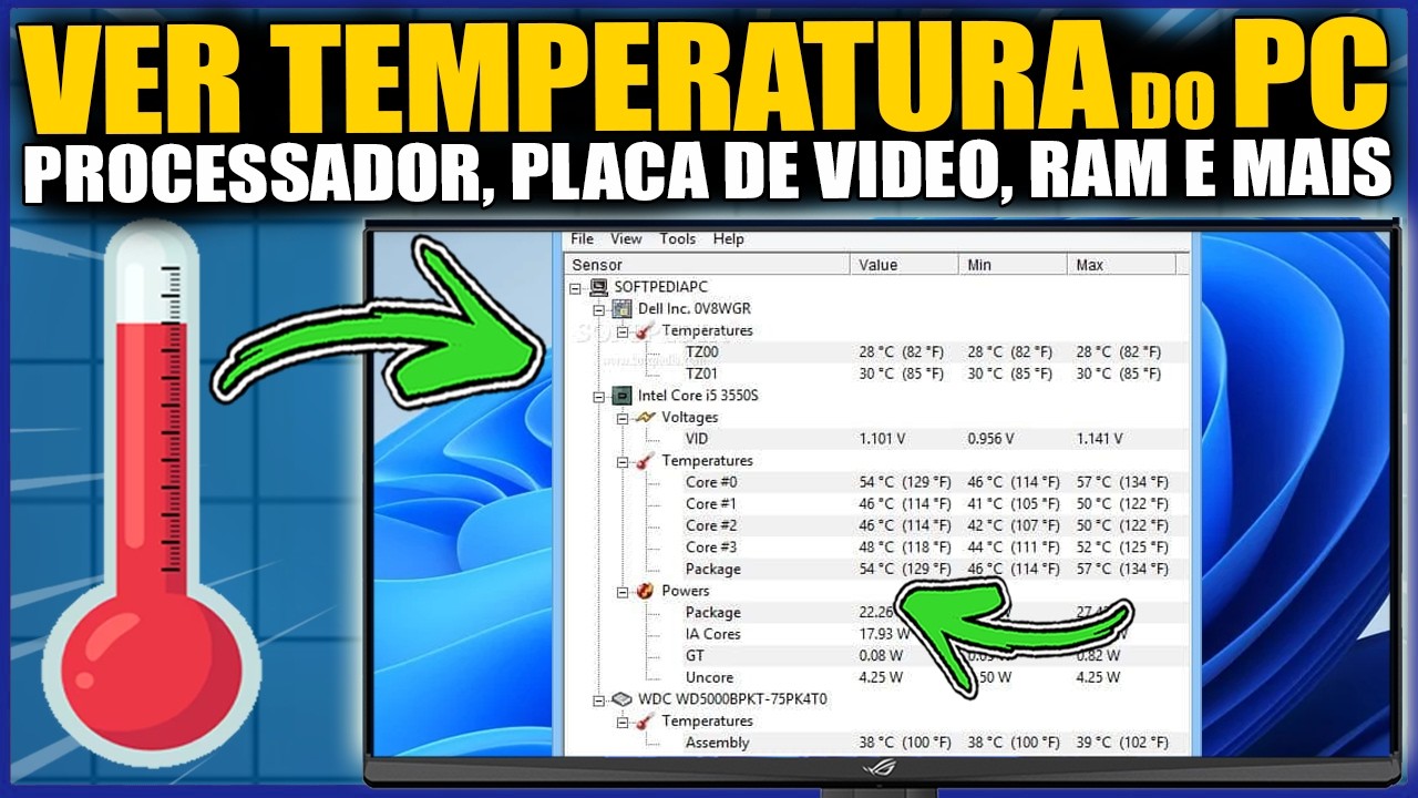 Como VER a TEMPERATURA do PC (PROCESSADOR, PLACA de VIDEO, MEMORIA RAM) VEJA SE ESTA ESQUENTANDO