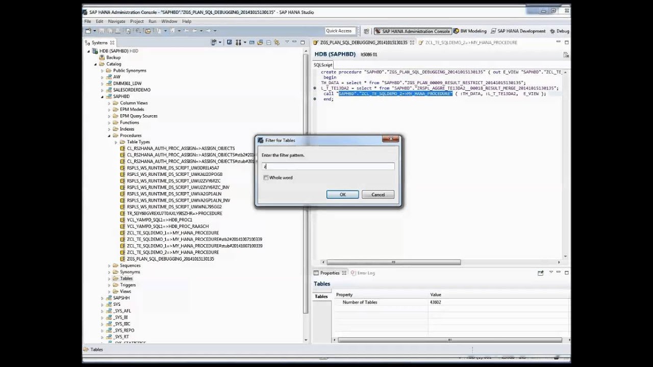 Debugging SQL-Script Planning Functions in BPC10.1/PAK