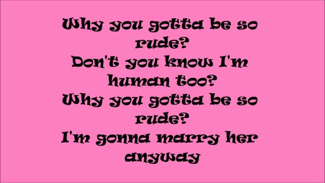 Rude by Magic! Lyrics