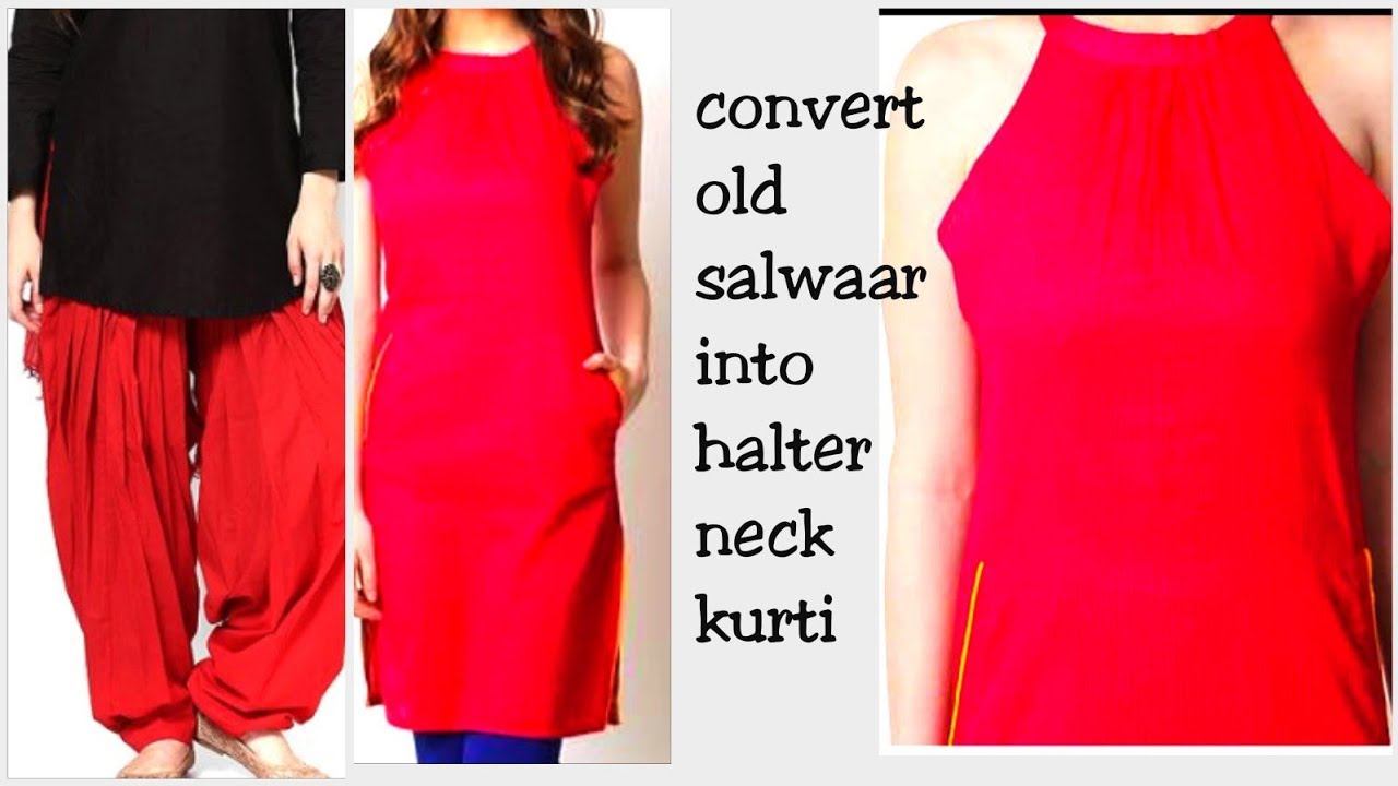 DIY: Convert\Reuse old Salwar into halter neck stylish top/kurti
Hindi