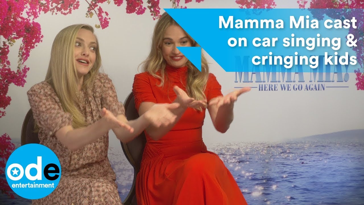 Mamma Mia 2: Cast on car singing & cringing kids