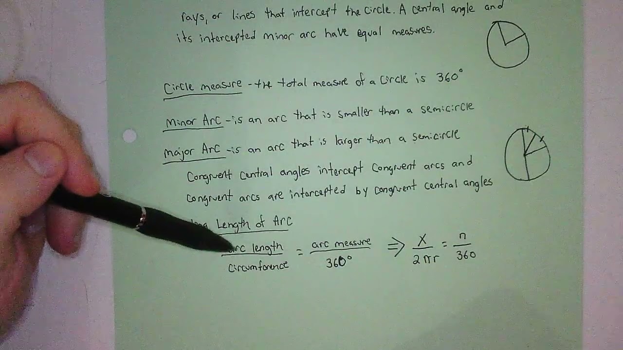 2/20/26 Chapter 10.1 Arcs and Sectors Notes