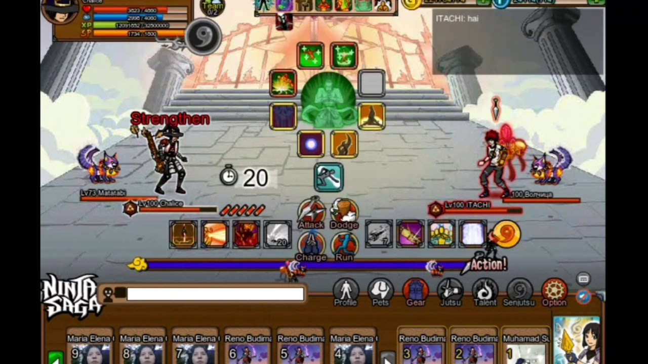 Ninja Saga PVP 2020 Saint Power Talent Pure Thunder + Back Item Rewind IMBA