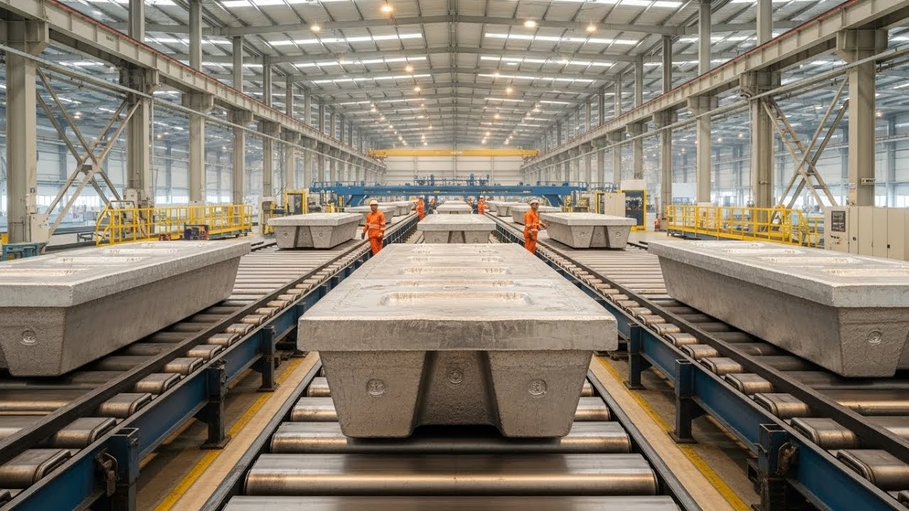 Im Inneren der Industrie für synthetische Minerallegierungen im Vollbetrieb