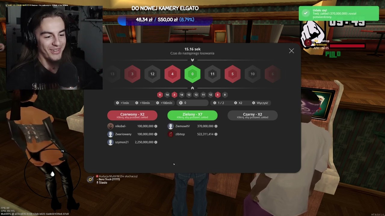 KOLEJNA DUŻA WYGRANA NA KASYNKU @ZiemowitV na streamie (MultiRPG)