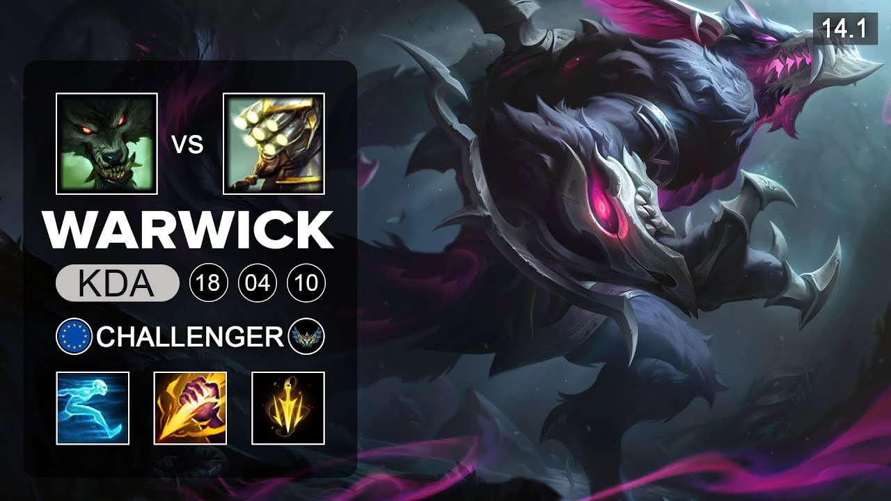Warwick vs Master Yi Jungle - EUW Challenger - Patch 14.1 Season 14