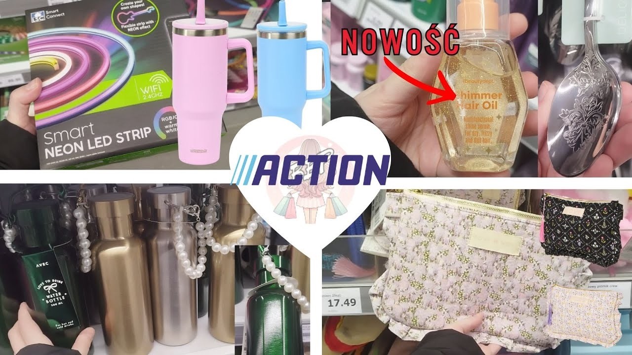 ACTION NOWOŚCI I CIEKAWOSTKI✨ 👝 Urocze kosmetyczki ☕ Świetne termosy🌹Olejek z brokatem