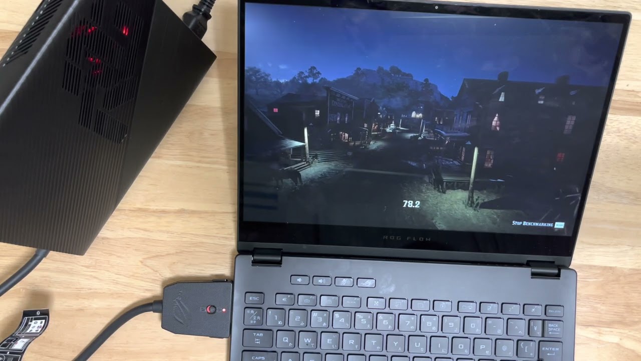 Plugging XG Mobile into ROG Flow X13 (2021) and benchmarking with RDR2