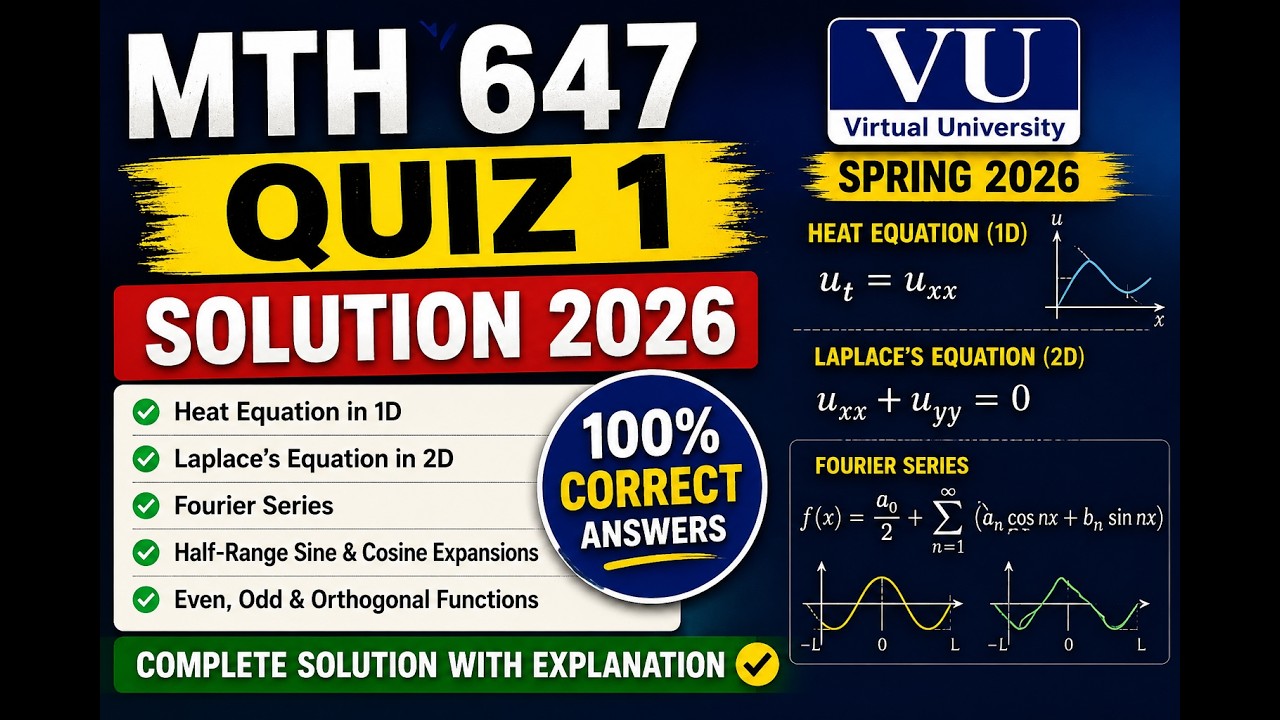 MTH 647 QUIZ 1 SOLUTION SPRING 2026