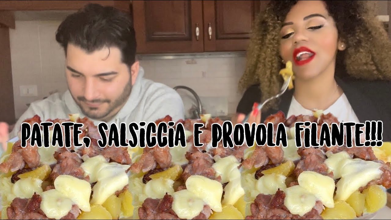 PATATE, SALSICCIA e PROVOLA FILANTE!!🍟EATING SHOW MUKBANG ITA *delizioso*