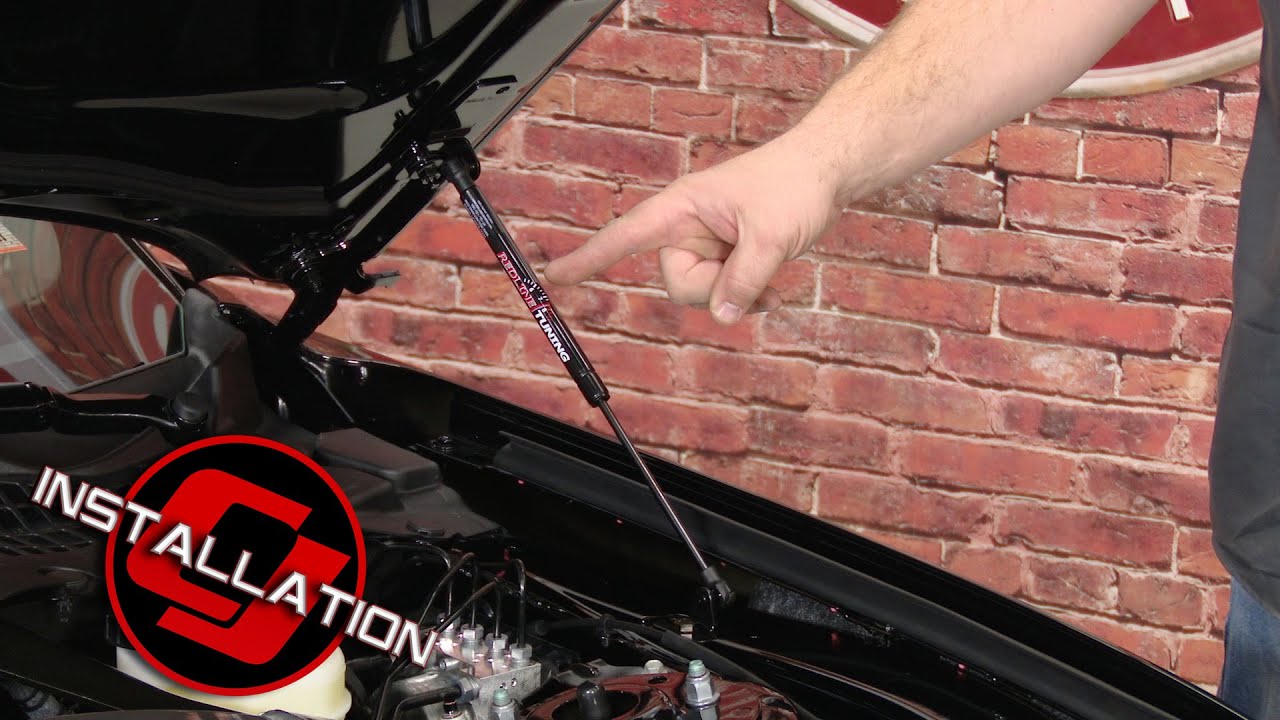 Комплект стоек капота для тюнинга Mustang GT350/GT350R Redline 2015-2020 гг. QuickLIFT PLUS с бол...