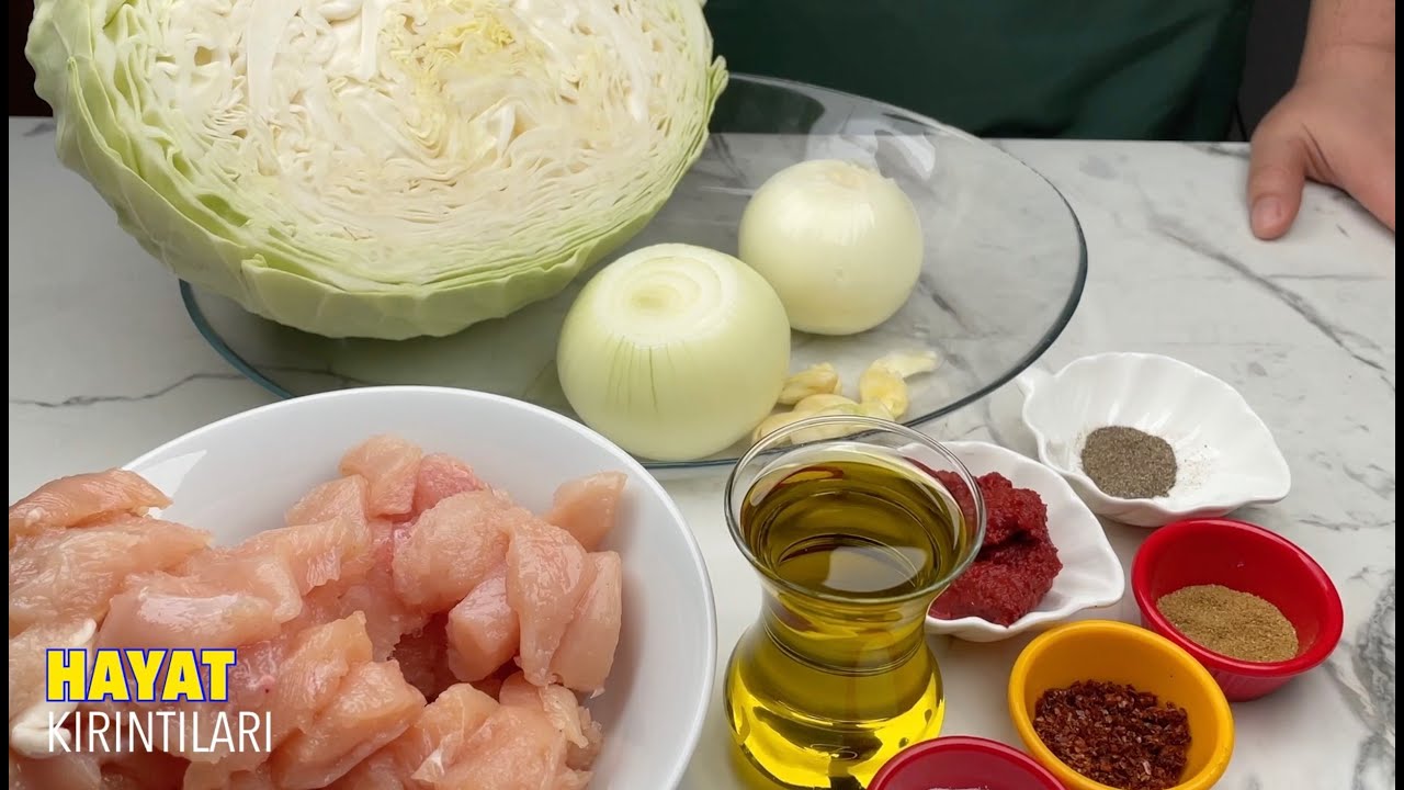 TAVUKLU LAHANA KAVURMASI 🥬🍗🥗ENFES BİR TAT😋 #lahanakavurması #tavukyemekleri#yemektarifler