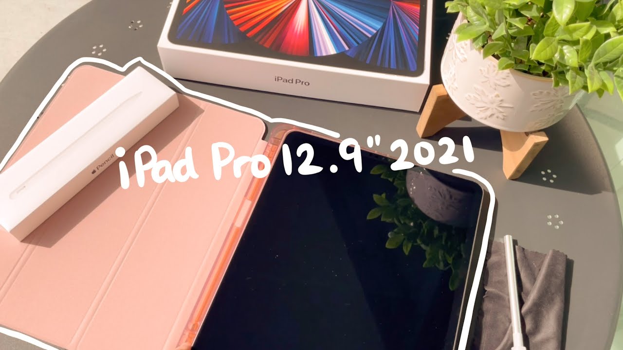 *Aesthetic* Unboxing 2021 M1 iPad Pro 12.9” in natural sunlight☀️ 자연광 아이패드 프로 5세대 12.9인치 개봉, 4세대랑 비교