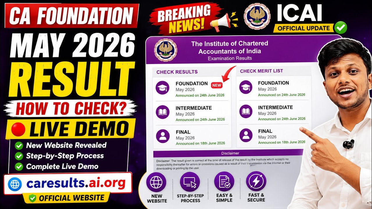 CA Foundation May 2026 Result Live Demo | How to Check Result on Official Website (Step-by-Step)