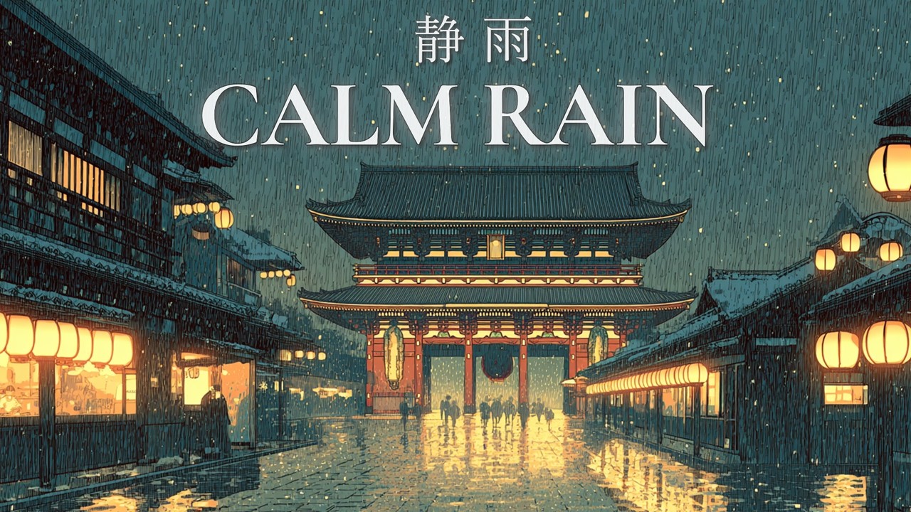 Japanese Instrumental Music | Calm Rain in Asakusa ⛩️ Relax and Unwind
