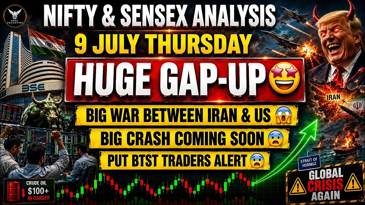 Nifty Tomorrow Prediction | Sensex Tomorrow Prediction | July 9 Tomorrow Market gap up or gap down
