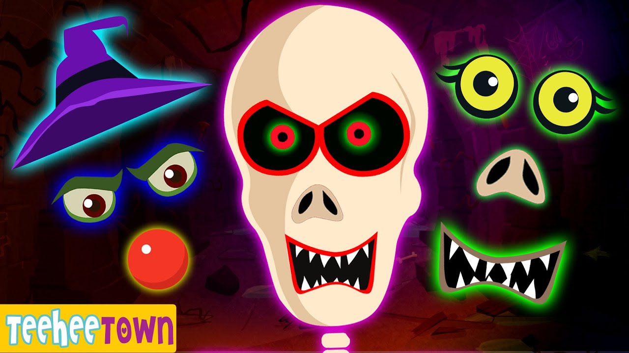 Spooky Skeleton Missing Face! Skeletons Nursery Rhymes | ABC Learning Club