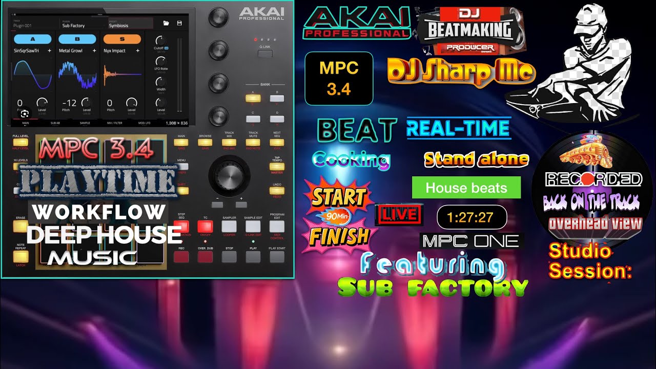 AKAI MPC ONE - #519 MPC 3.4.1 Playtime  Deep House continued workflow #DJ_SharpMC_LIVE,#MPC,#MPC_ONE