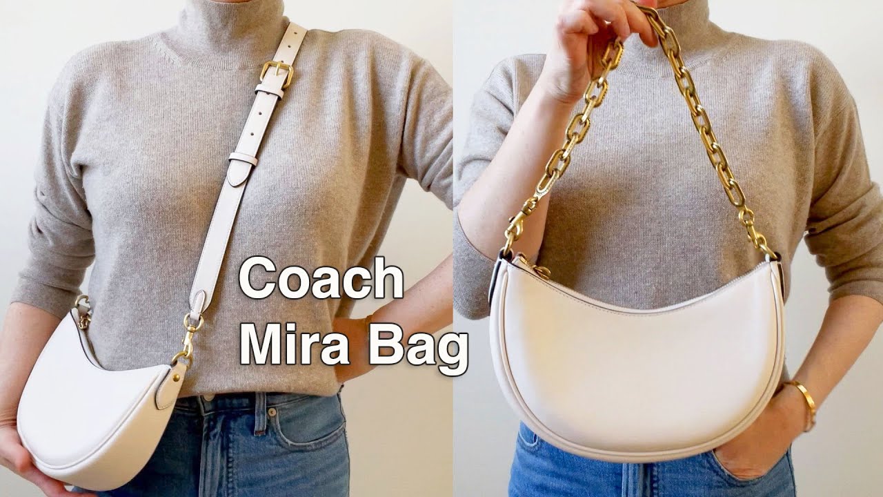 Coach Mira Shoulder Bag with Chain Strap in Chalk Full Review, Mod Shots, & What Fits in My Bag