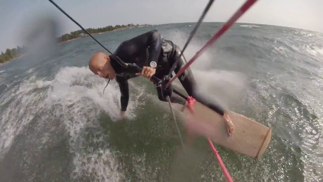 Kitesurfing in Degersand on Aland Islands Summer of 2018