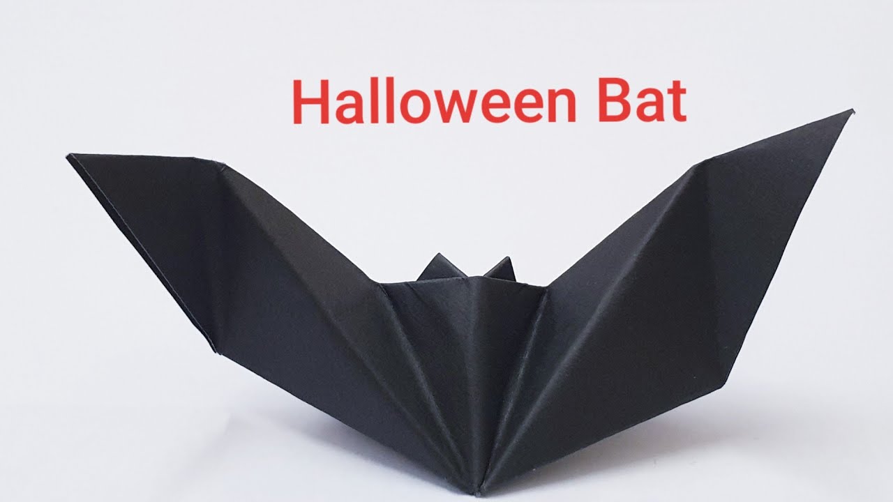 How to make paper Halloween Bat,easy Halloween origami bat