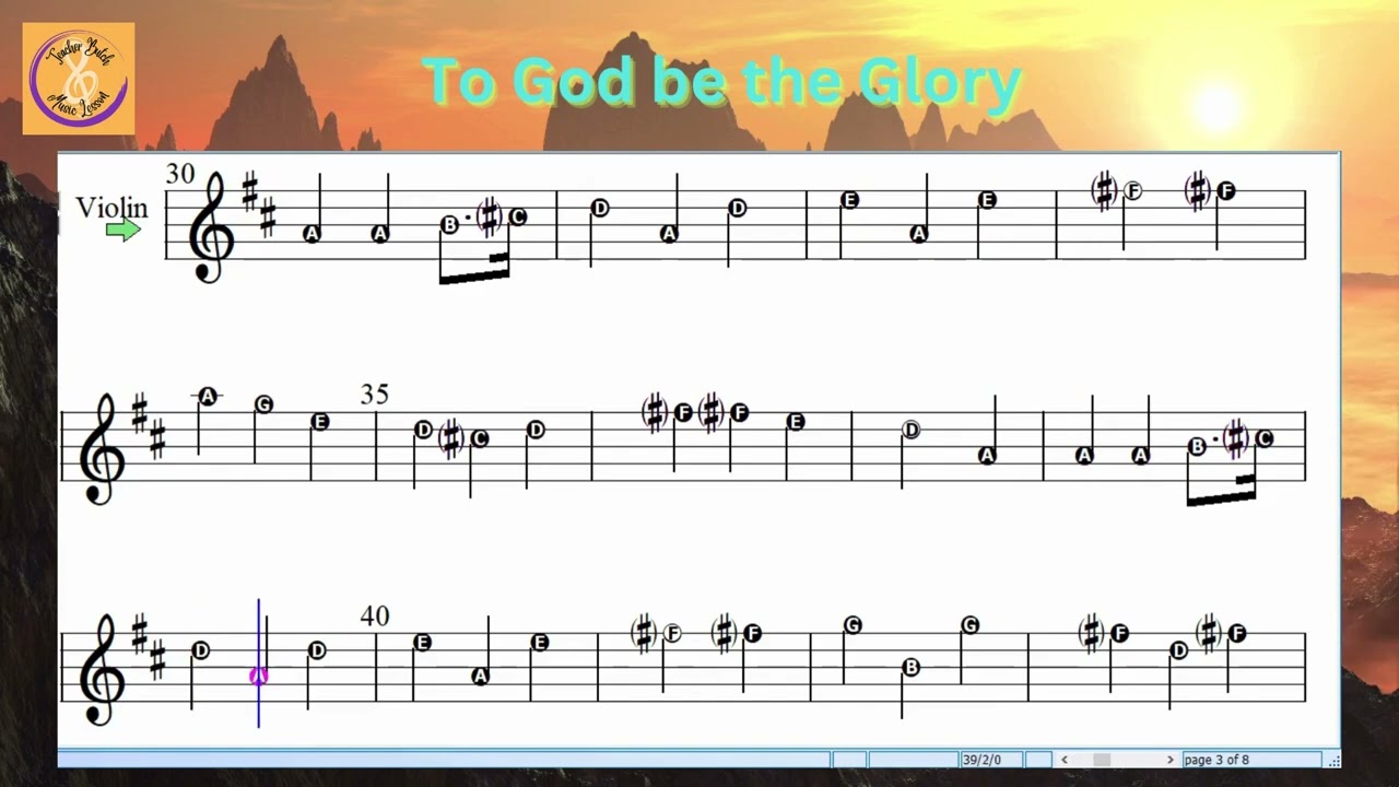 #4 TO GOD BE THE GLORY  | VIOLIN  |  SHEET MUSIC