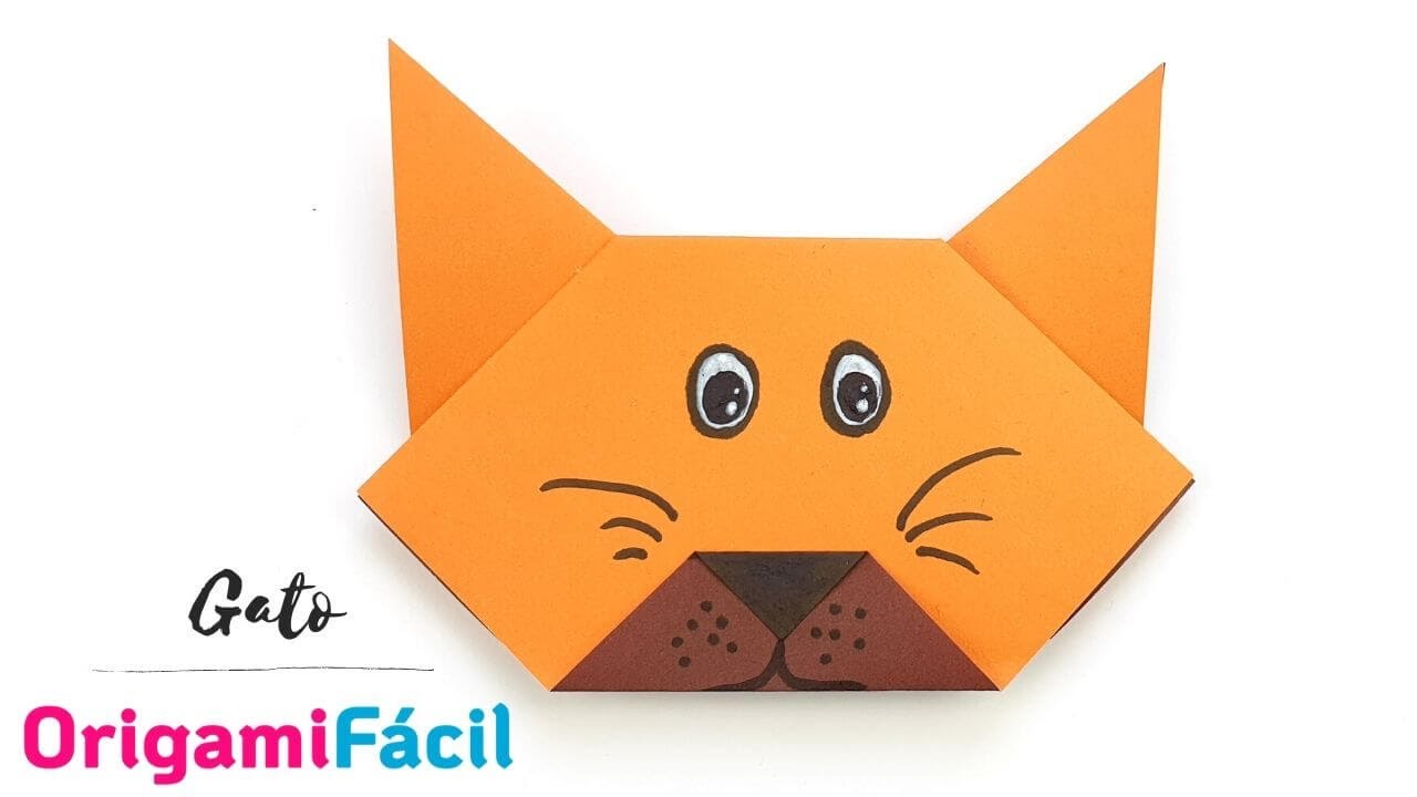 🐱 Cómo hacer GATO de papel fácil – Origami paso a paso
