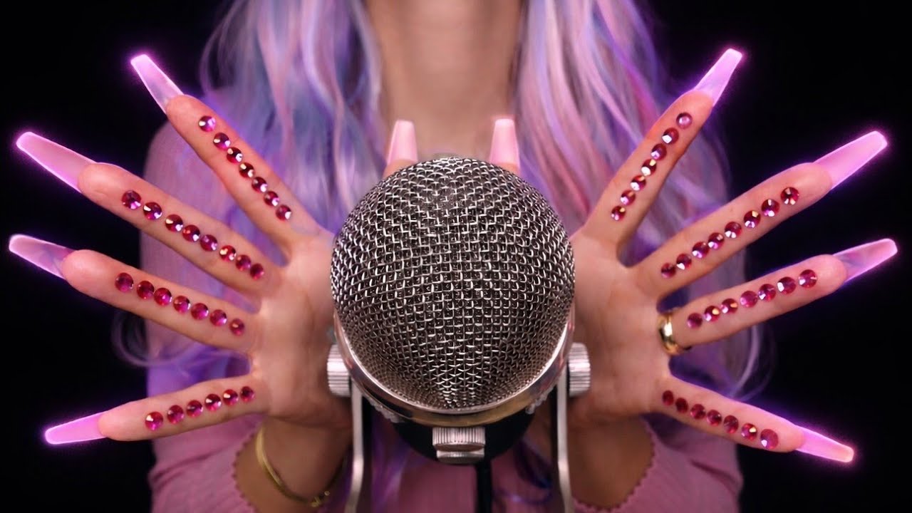 HYPNOTIC ASMR ✨ Deep Sleep Mic Scratching 💜 Decorated Nails & Gems