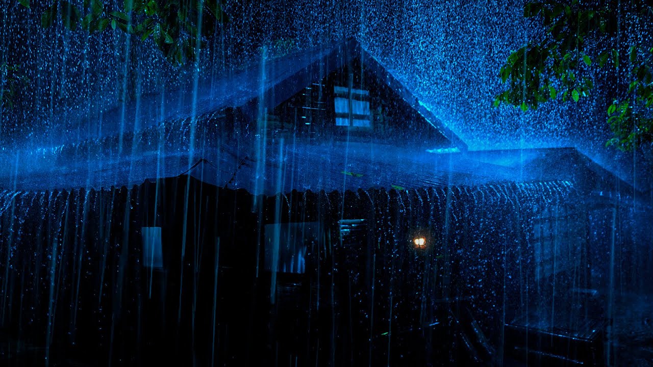 (Без Рекламы) Гроза И Сильный Дождь На Жестяной Крыше, Чтобы Мгновенно Заснуть | Темный Экран Зву...
