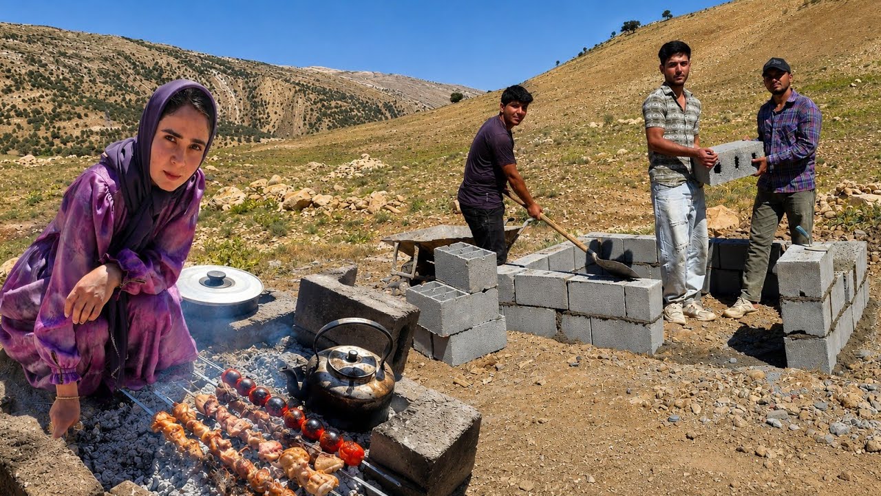 Hussein & Fershte Start Building a Bathroom & Toilet in Their New Home | Joyful Day + Delicious Food