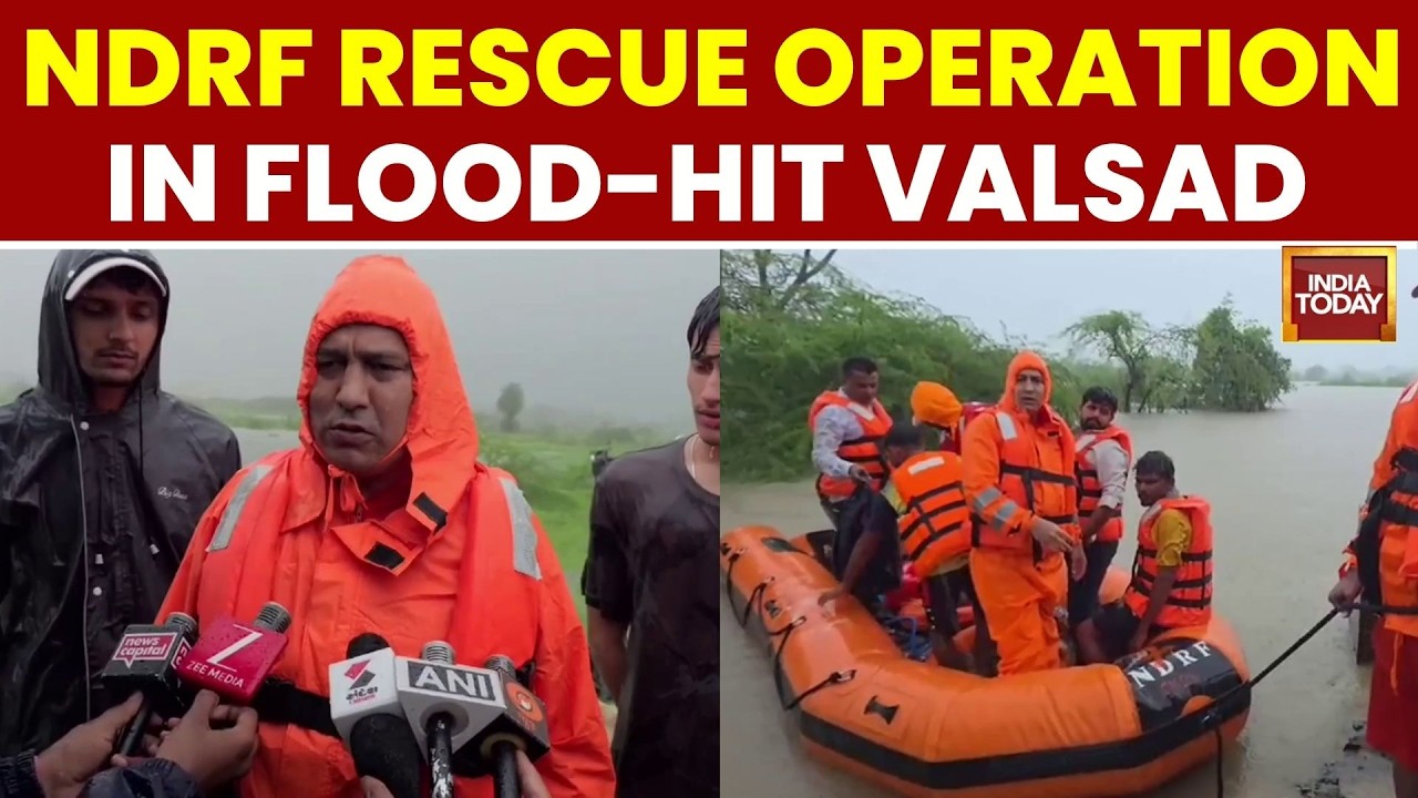 Valsad Under Water! NDRF Battles Strong Currents to Save Trapped Workers | India Today