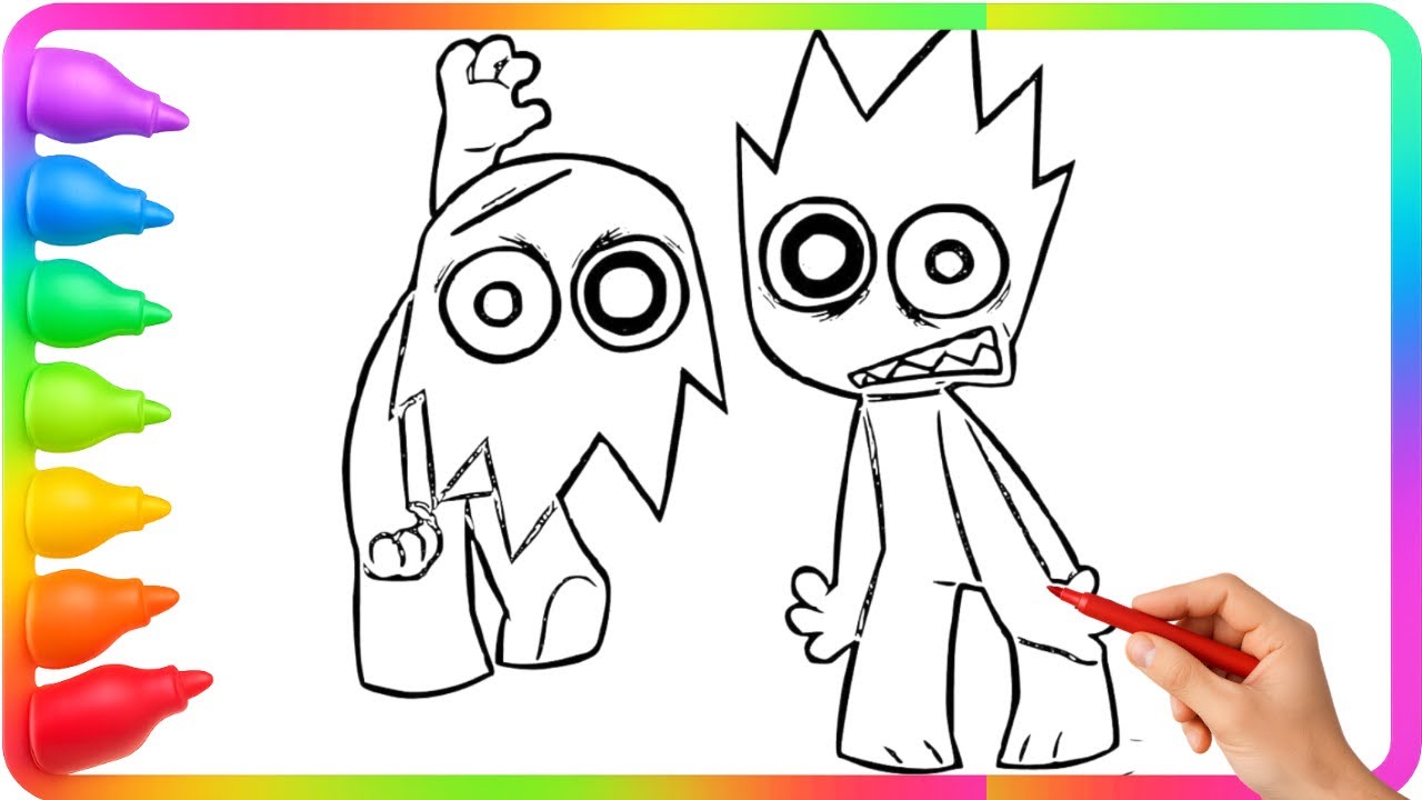 INCREDIBOX SPRUNKI Oddly Satisfying Coloring - OWAKCX has a twin now 👀😌 #coloring #art #sprunki