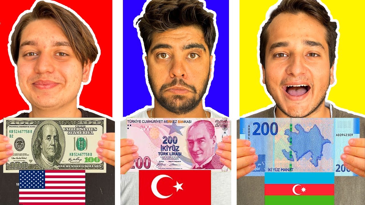 ÜLKELERİN PARASI ile 1 GÜN GEÇİRMEK! 😎 (Azerbaycan, Türkiye, ABD, Arabistan, Kuveyt)