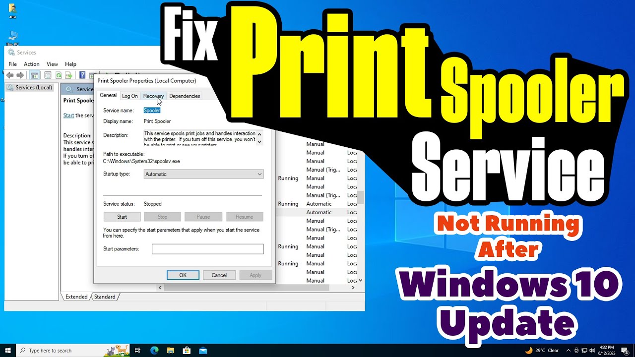 How To Fix Print Spooler Service Not Running After Windows 10 Update
