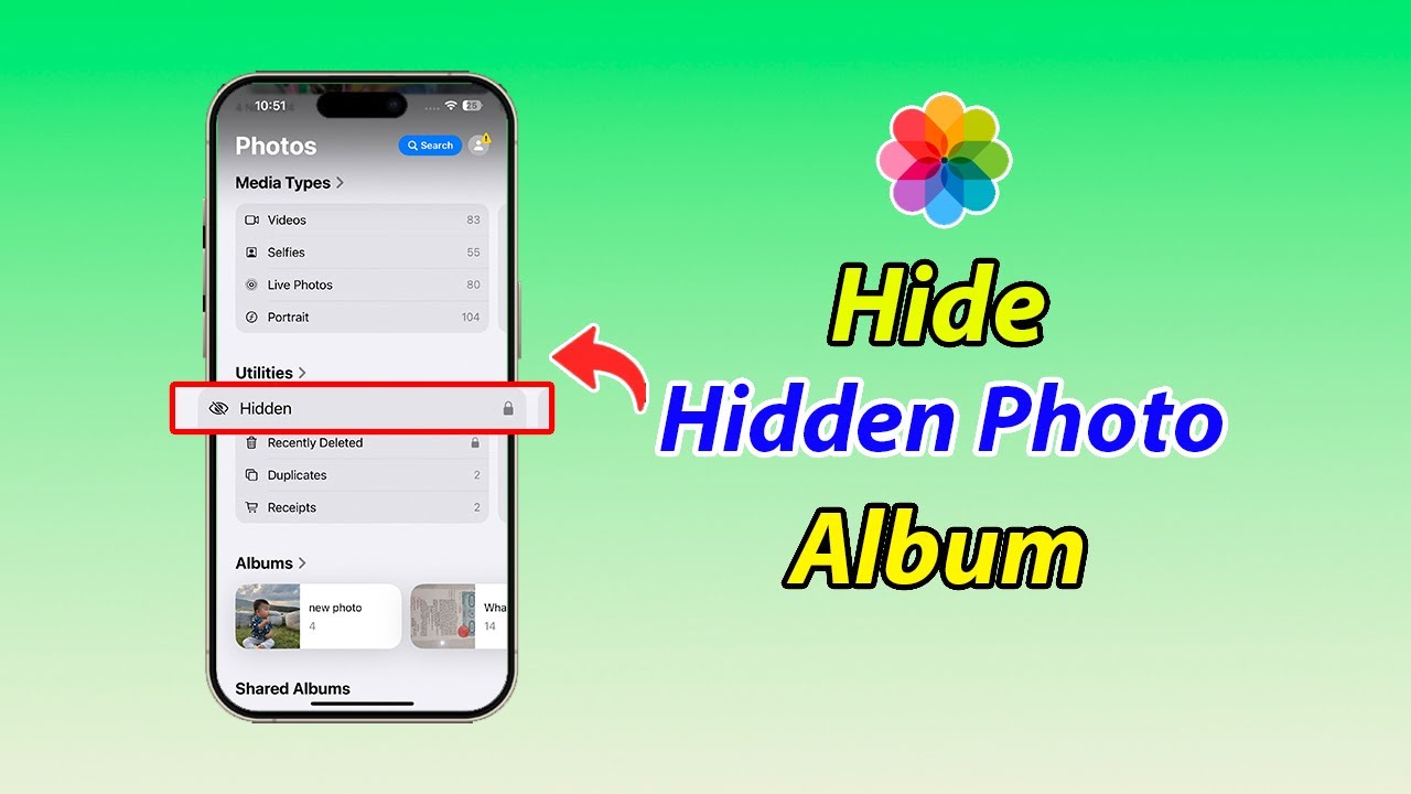 How to hide hidden photos album in iPhone