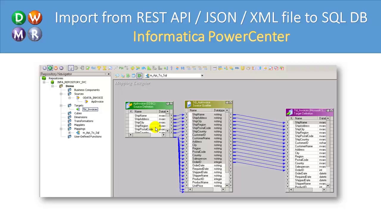Informatica - Read from REST API / JSON File and load to SQL (XML SOAP, OData, OAuth, Pagination)