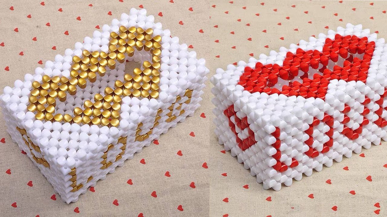 How to make Bead Tissue Box Hearth Style || Step By Step